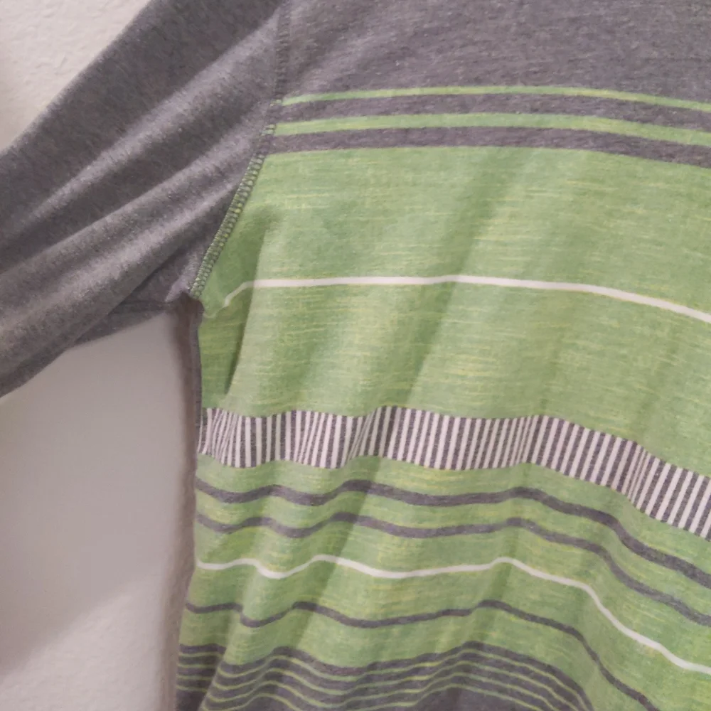 Quiksilver Striped Hoodie Sweatshirt Grey Green Mens Size L Surf Skate Gorpcore